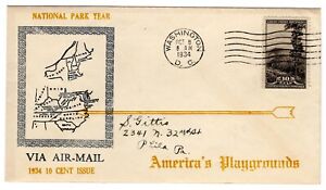 #749 Great Smoky National Park 1934 FDC - Planty #23 Covered Wagon