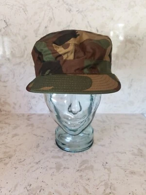 Cap, Camouflage Pattern, Woodland Camouflage Printed Winter Field Cap Size 7 3/4 - Image 1 of 4