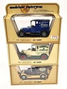 Matchbox Yesteryear - Set of 3 Y-3 1927 Talbot Model Vans Menier Chivers Wrights - Picture 1 of 1