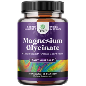 Pure Magnesium Glycinate 400mg Per Serving - Vegan High Absorption Chelated 240c - Picture 1 of 8