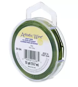 Alambre artístico oliva calibre 20 resistente al deslustre alambre verde 15 yardas - Imagen 1 de 1