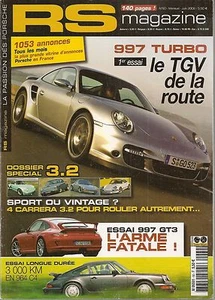 RS MAGAZINE 60 ESSAI PORSCHE 997 TURBO 997 GT3 911 3.2 CLUBSPORT & ANNIVERSAIRE - Imagen 1 de 2