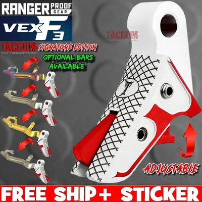 RANGER PROOF W/Johnny GLOCK VEX F3 ADJUSTABLE WHITE RED TRIGGER GLOCK 17 19 43X