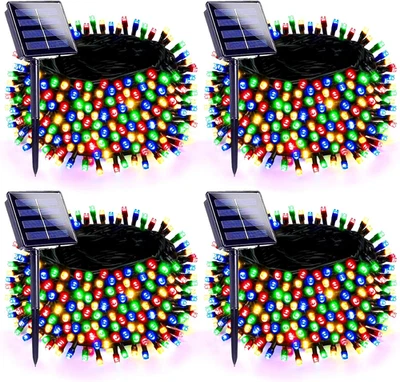 4 Pack 180FT Solar Christmas Lights Outdoor Waterproof, Super Bright 320 LED Sol - Image 1 of 4