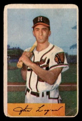 1954 Bowman #80b Johnny Logan - Low Grade *TedsCardShack* - Image 1 of 2