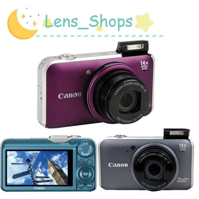 Canon PowerShot SX220 HS 12.1 MP Digital Camera  English Black/Blue/Purple - Image 1 of 4