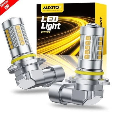 AUXITO 9006 HB4 LED Fog Light Bulbs High Low Beam 3000K Golden Yellow 100W Power - Image 1 of 4