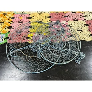 Vintage Hanging Basket- 3 Tier- Medium Blue- some wear rust- kitchen home decor - Picture 1 of 3