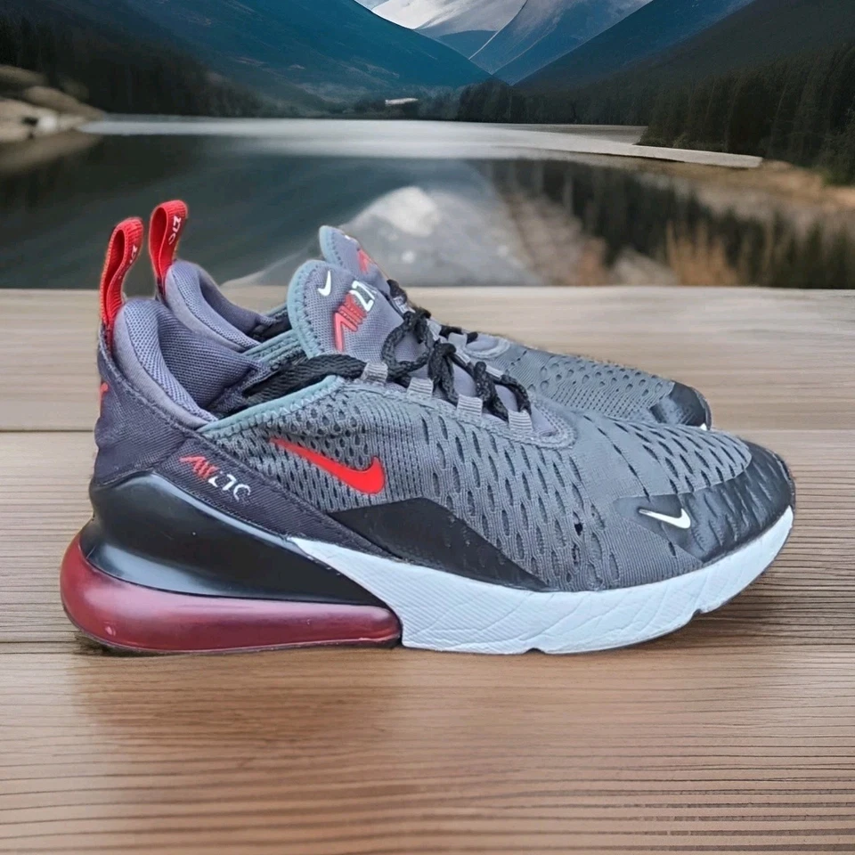Nike Air Max 270 Zapatos Mujer Talla 5.5Y Gris Rojo Negro Blanco DR8700-001 Tenis Foto 1 de 4
