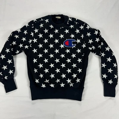 Champion Sudadera Tejido Inverso Estampado de Estrellas Calentamiento Cuello Redondo Negra Mediana Foto 1 de 4