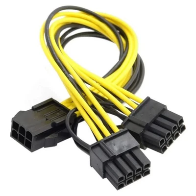 Durable 6 Pin Female to Dual PCI-E 8( 6+2) Pin Male GPU Power Cable Adaptor - Image 1 of 4