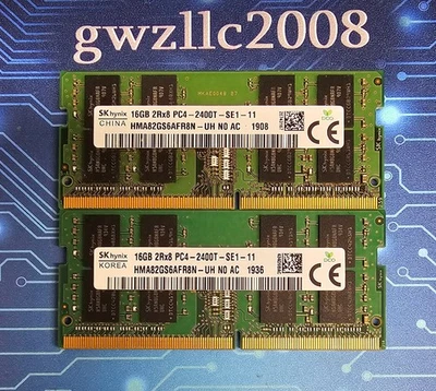 32GB (2x16GB) PC4-19200 DDR4-2400MHz 2Rx8 Non-ECC Hynix HMA82GS6AFR8N-UH #A95 - Image 1 of 2