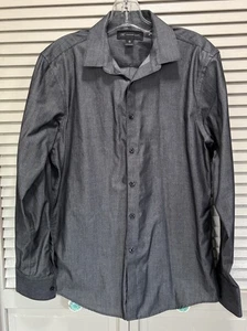 INC Long Sleeve Button Up Dress Shirt Size Small Gray EUC Cotton Business - Picture 1 of 6