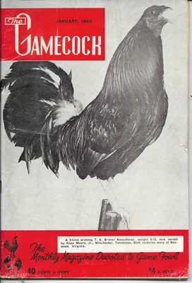VINTAGE POULTRY QUALITY MAGAZINE The Gamecock Devoted to GameFowl january 1960 - Image 1 of 2