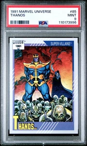 1991 THANOS MARVEL UNIVERSE SUPER-VILLAINS CARD # 85 GRADED PSA 9 - Picture 1 of 2