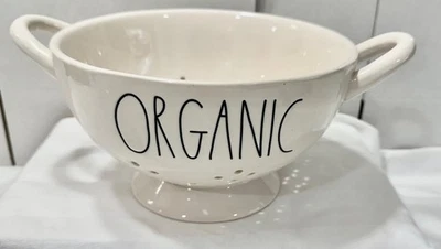 Rae Dunn ORGANIC Artisan Collection Ceramic Colander Strainer Bowl 8"x4.5" - Image 1 of 3