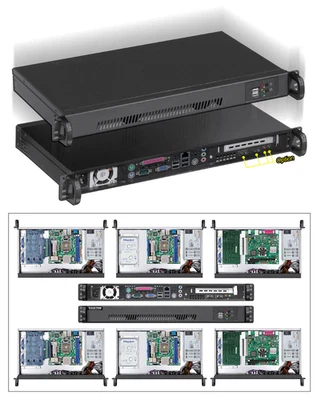1U Mini-ITX 9.84 Server Deep Rackmount Chassis P-link - Image 1 of 4