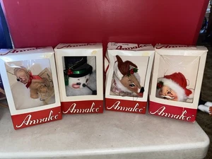 4-VTG Annalee Mobilitee Weihnachtsschmuck 3" Weihnachtsmann Rentier Schneemann Bär - Bild 1 von 5