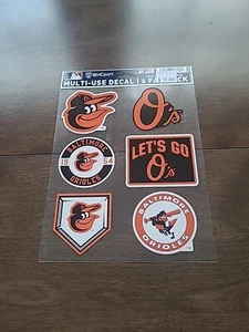 Nice Wincraft Baltimore Orioles 6 Pack Multi Use Decal Set. NIP - Picture 1 of 2