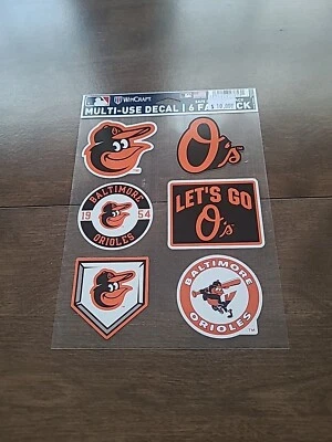 Nice Wincraft Baltimore Orioles 6 Pack Multi Use Decal Set. NIP - Image 1 of 2