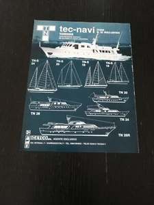 1984 TEC NAVI VIAREGGIO COSTRUZIONI NAVALI TN SERIE DE VRIES PUB VINTAGE AD - Imagen 1 de 1