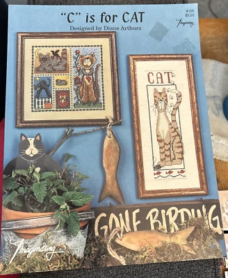 Vtg Rare Imaginating "C" is for CAT Cross Stitch 1997 Book #156 by Diane Arthurs - Image 1 of 4