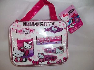 Sanrio Hello Kitty Hair Accessory Set Clips Barrettes Ties Bands Pink Purple - Picture 1 of 4