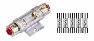 IMC Audio In-Line 4/8 Gauge AGU Fuse Holder with (5) 30 Amp Fuse for Car Audio - Picture 1 of 8