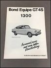 1969 Bond Equipe GT4S 1300 Original Vintage Car Sales Brochure Folder