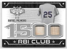 2021 Leaf Lumber 1500 RBI Club Silver #28 Rafael Palmeiro Dual Bat Relic #2/2