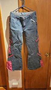 Pantalones De Colección Y2K Macgirl Raver Pierna Ancha Sueltos Rave Para Mujer Talla 15 - Imagen 1 de 10