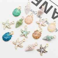 13 Pcs/Set Mixed Starfish Conch Shell Boho Charms Pendant DIY Jewelry Making Hot