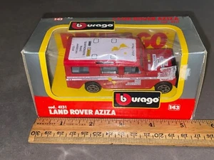 VINTAGE BURAGO 1/43 SCALE RED LAND ROVER AZIZA 4131 DIECAST MODEL CAR IN BOX - Picture 1 of 5