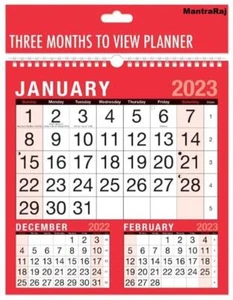Calendario da parete 2023 casa grande organizer 3 mesi da vedere ufficio planner casa - Foto 1 di 2