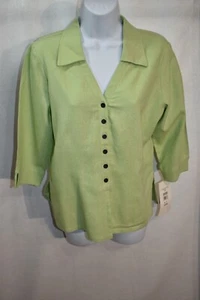 Melissa Petites Shirt Button Down Lime Green Size  4  - Picture 1 of 10