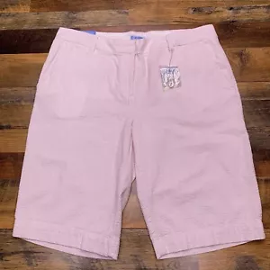 IZOD Bermuda Shorts Womens 14 Seersucker Crop Striped Walking Short New - Picture 1 of 11
