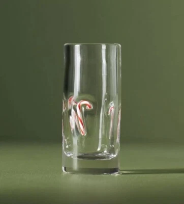 NUEVO vaso de chupito de vacaciones Anthropologie Festive Icon bastón de caramelo Foto 1 de 4