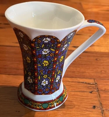 Caneca de chá ou café design flor vitral Johnson Brothers - Imagem 1 de 4