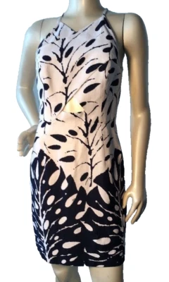 VESTIDO TRINA TURK EUA PRETO E BRANCO HALTER Algodão Tamanho 4 - Imagem 1 de 4