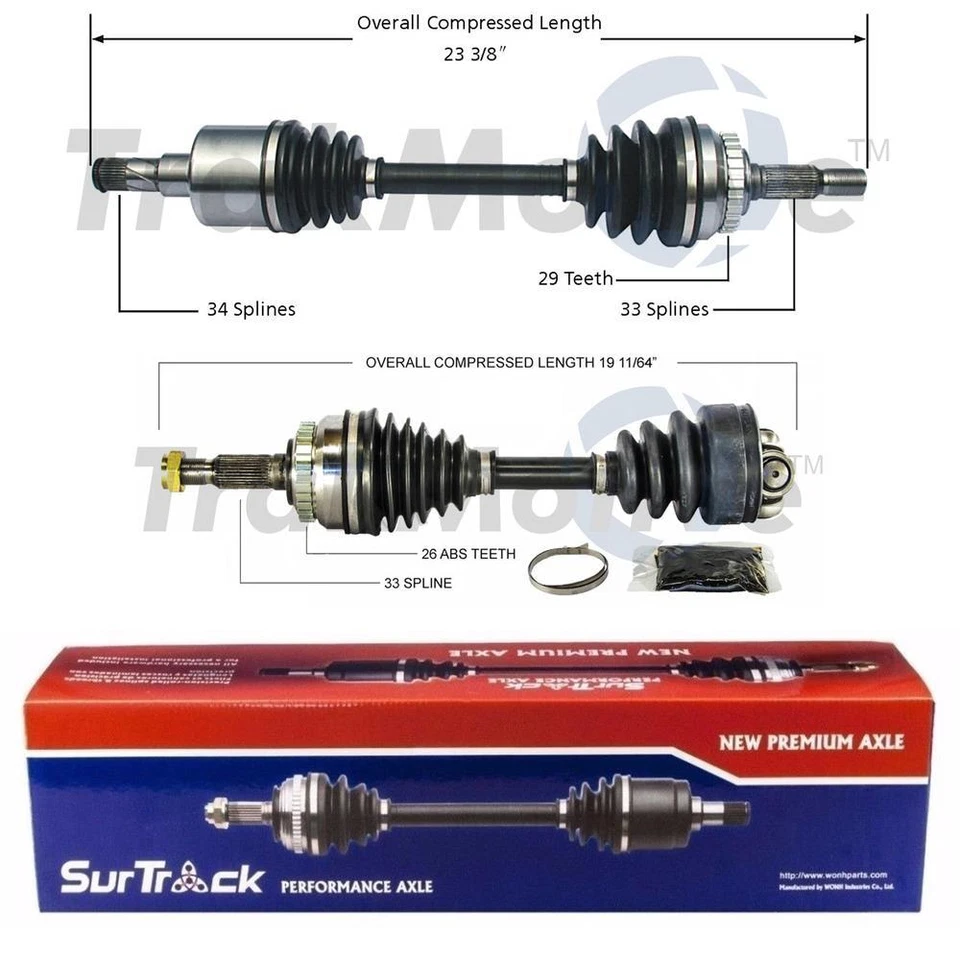 Juego de pares de ejes CV delanteros izquierdo y derecho SurTrack para Saab 9-3 1999-2003 Foto 1 de 1