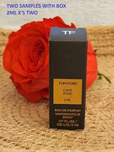 2X Tom Ford CAFE ROSE Parfum Women Perfume Cologne SAMPLE 2ml Eau De Parfum .06f - Picture 1 of 2
