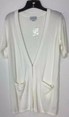 Joan Rivers 象牙色 SS 轻量级开衫毛衣 尺寸 XS — 第 1/4 张图片