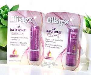 2 Blistex Lip Infusions Revive Lip Moisturizer Ginseng & Chai Seed Extract - Picture 1 of 2