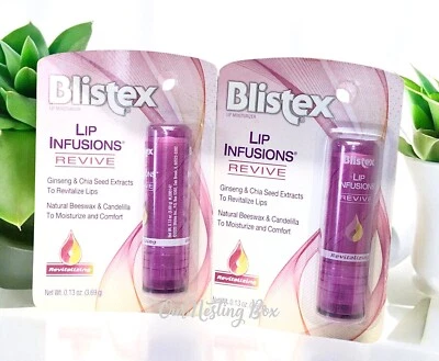 2 infusiones de labios Blistex revive hidratante de labios extracto de ginseng y semilla de chía Foto 1 de 2