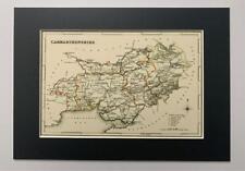 Carmarthenshire Reproduction Mounted Map S Lewis County Maps England Wales 1848