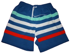 Chubbies Men's Medium Red White Blue Aqua Stripe Lined Swim Trunks Shorts - Picture 1 of 7