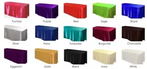 126 x 60 inch Rectangular Satin Tablecloth Wedding Party SEAMLESS Table Cover - Picture 1 of 39