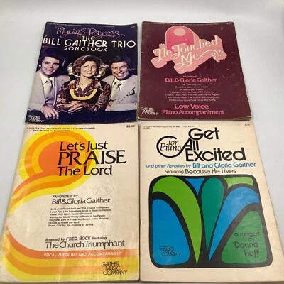 Lot of 4 Songbooks Bill Gloria Gaither Pilgrims Progress Praise the Lord Piano - Image 1 of 4