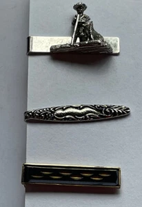 Vintage Silver & Gold Tone 3 Sarah Coventry Men's Tie Bar Slide  Clip JWT-57 - Picture 1 of 9