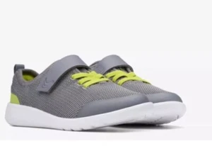 Clarks Ath Scape Grey/Lime Textile Trainers UK Size 1.5 G EUR 33.5 - Picture 1 of 6
